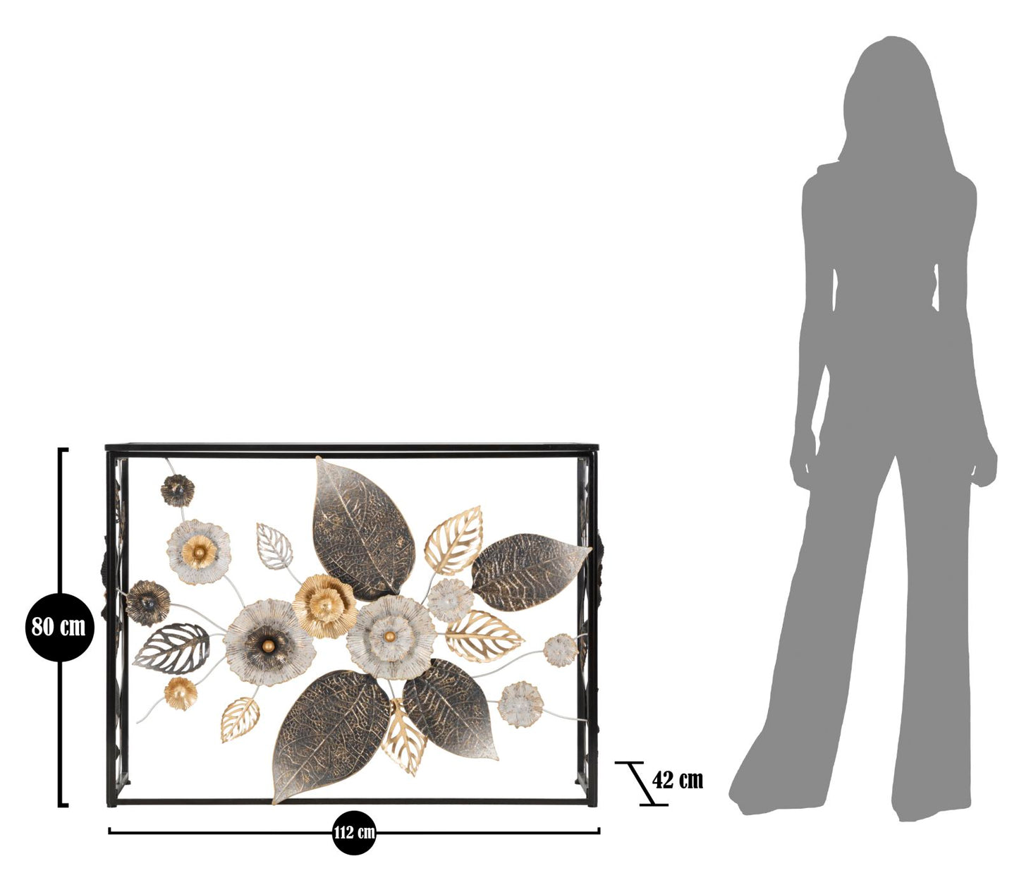 Consoletafel Glam Dark 111,8×41,9×80 cm