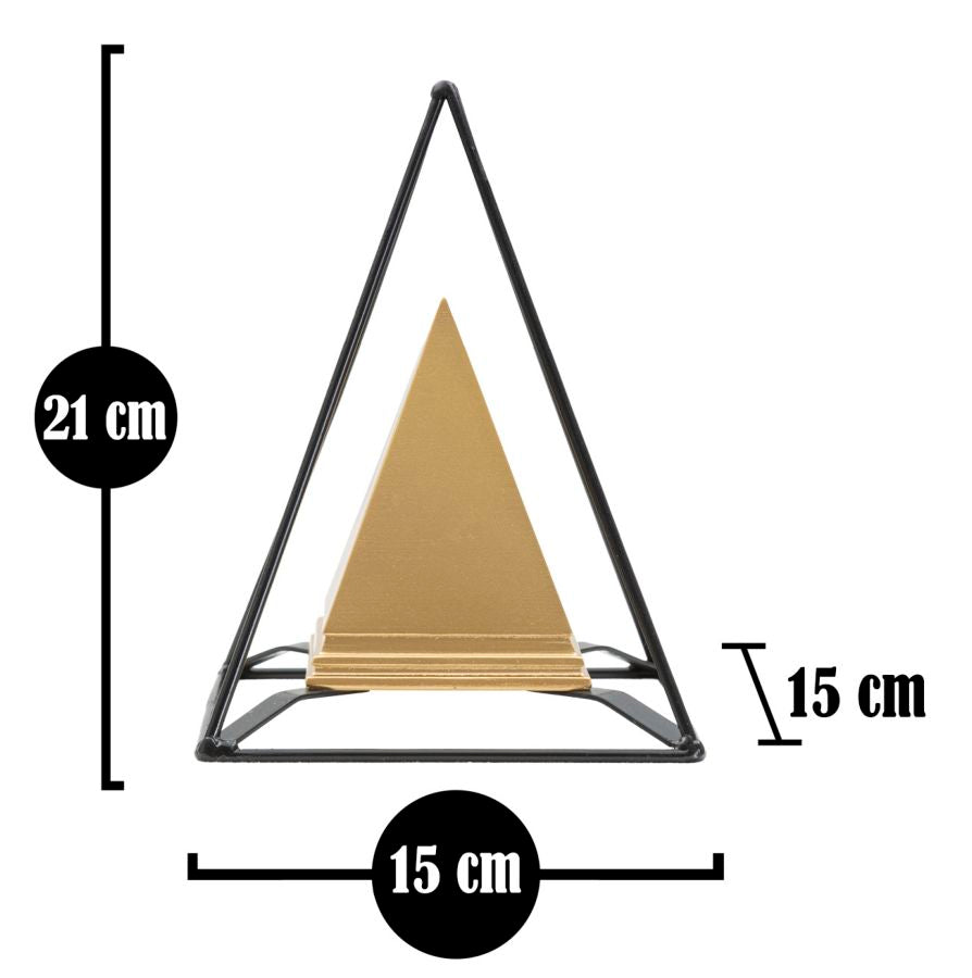 Decoratie Piramid Gold With Iron 15×15×21 cm