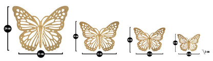 Wanddecoratie Butterflies Set 4pcs 35×2×29 cm