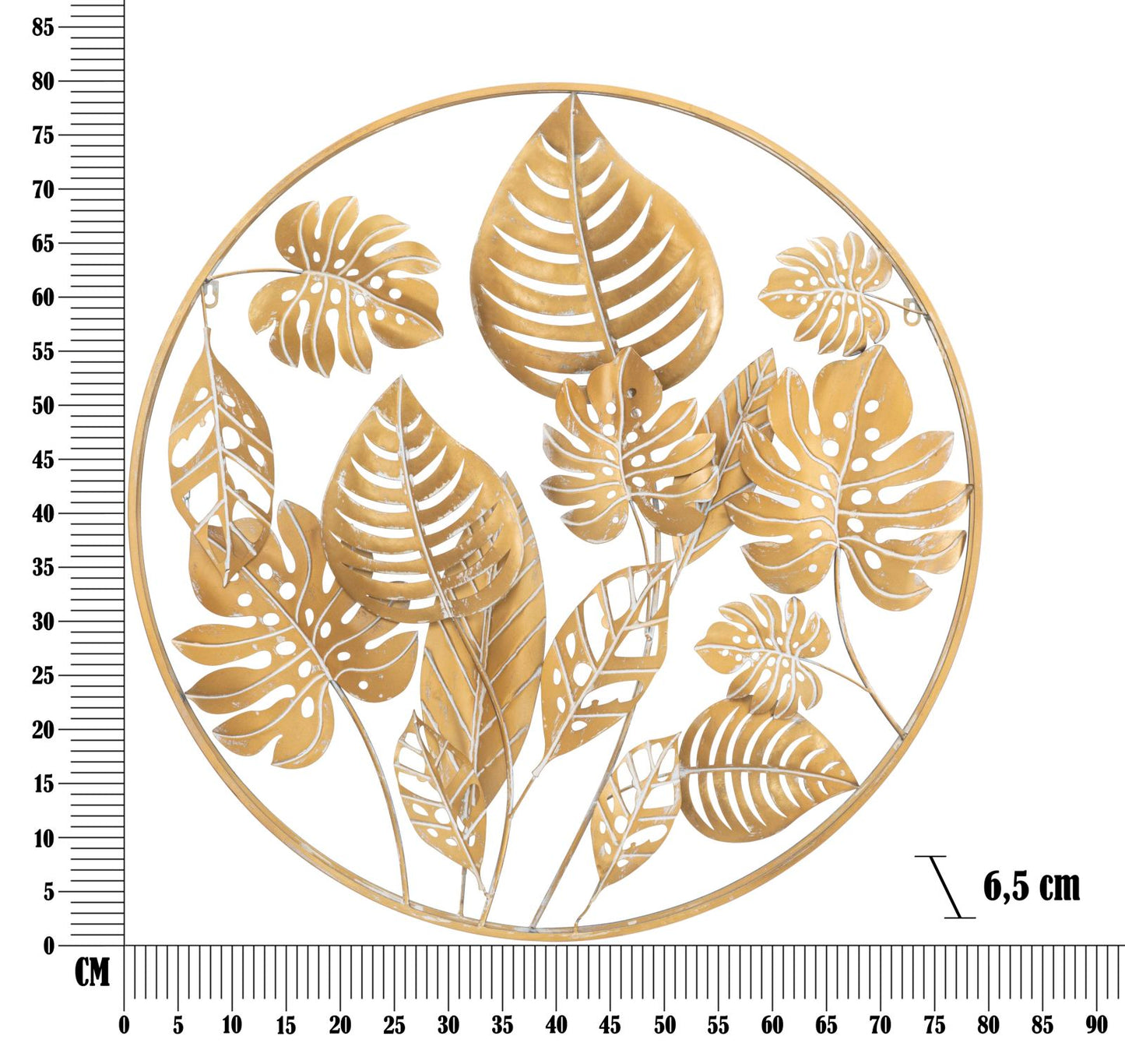 Wanddecoratie Jungle Round Ø 80×6.5 cm