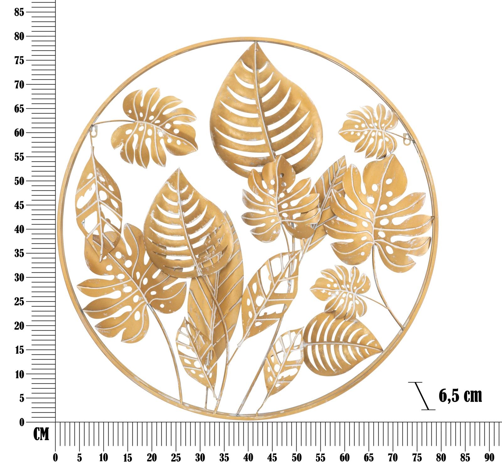 Wanddecoratie Jungle Round Ø 80×6.5 cm