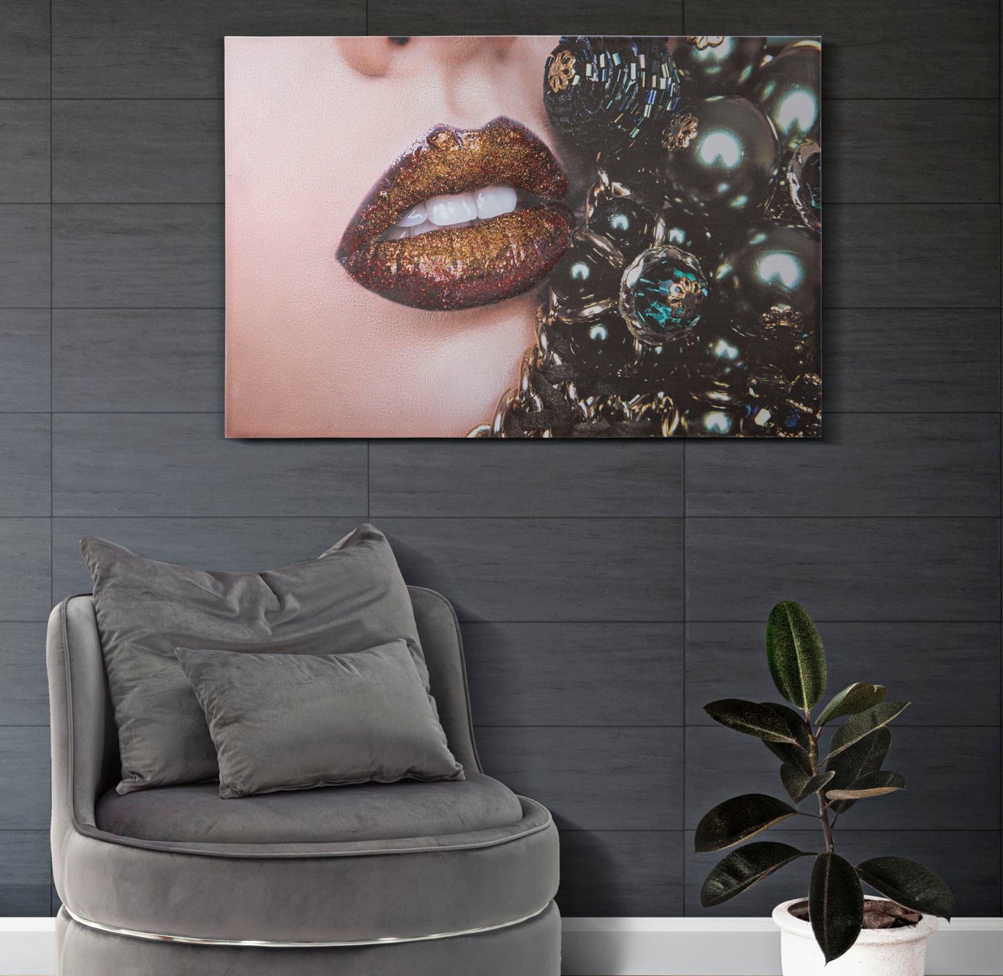 Wandprint Handmade Wall Printingbeautiful Lips 80×3,8×120 cm