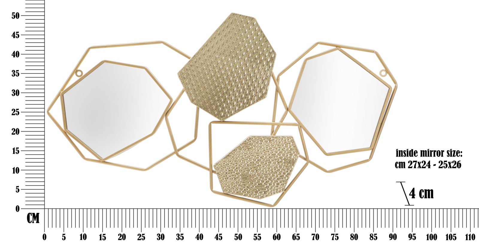 Spiegel Stone 91×4×52 cm