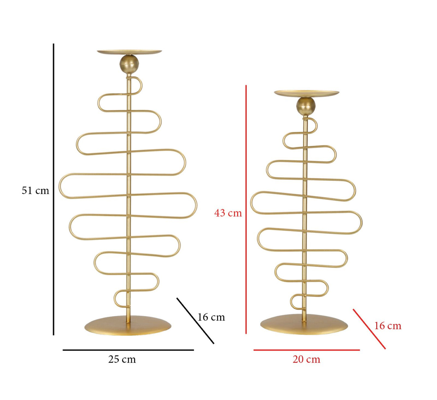 Kandelaar Alid Candle Holder Set 2 Pcs 20×16×43 cm