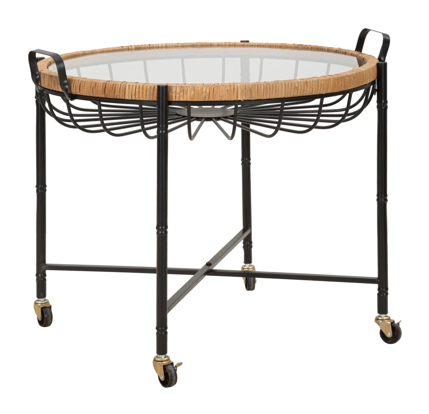 Salontafel Cebu With Glass & Wells 70,5×65×57 cm