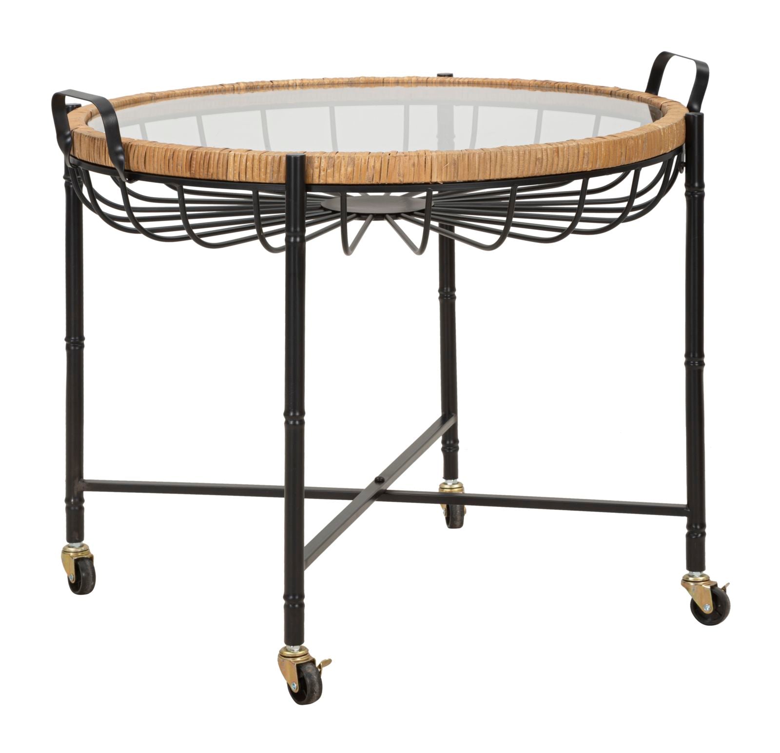 Salontafel Cebu With Glass & Wells 70,5×65×57 cm
