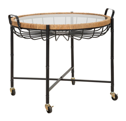 Salontafel Cebu With Glass & Wells 70,5×65×57 cm