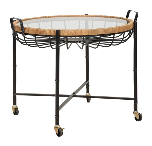 Salontafel Cebu With Glass & Wells 70,5×65×57 cm