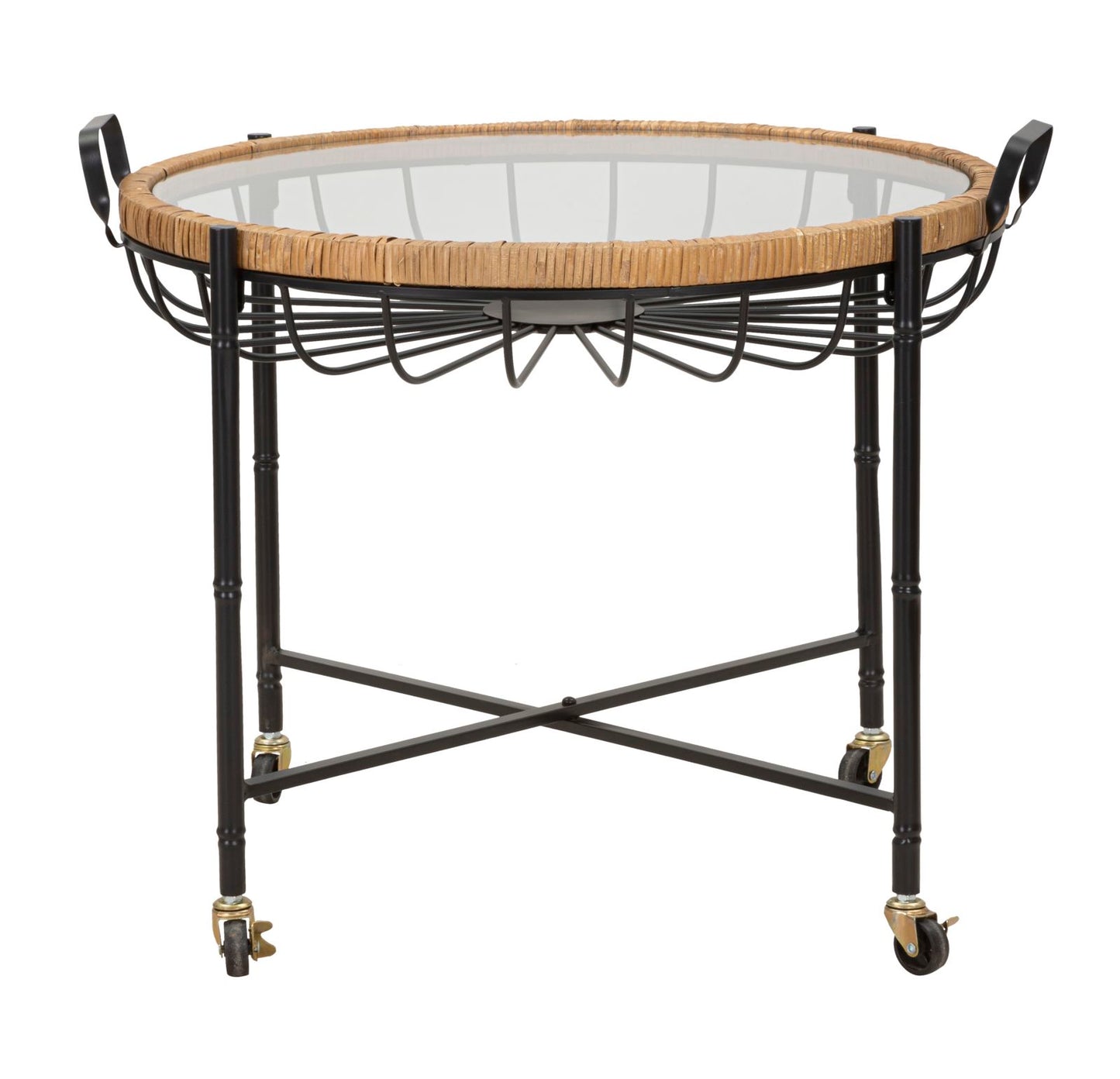 Salontafel Cebu With Glass & Wells 70,5×65×57 cm