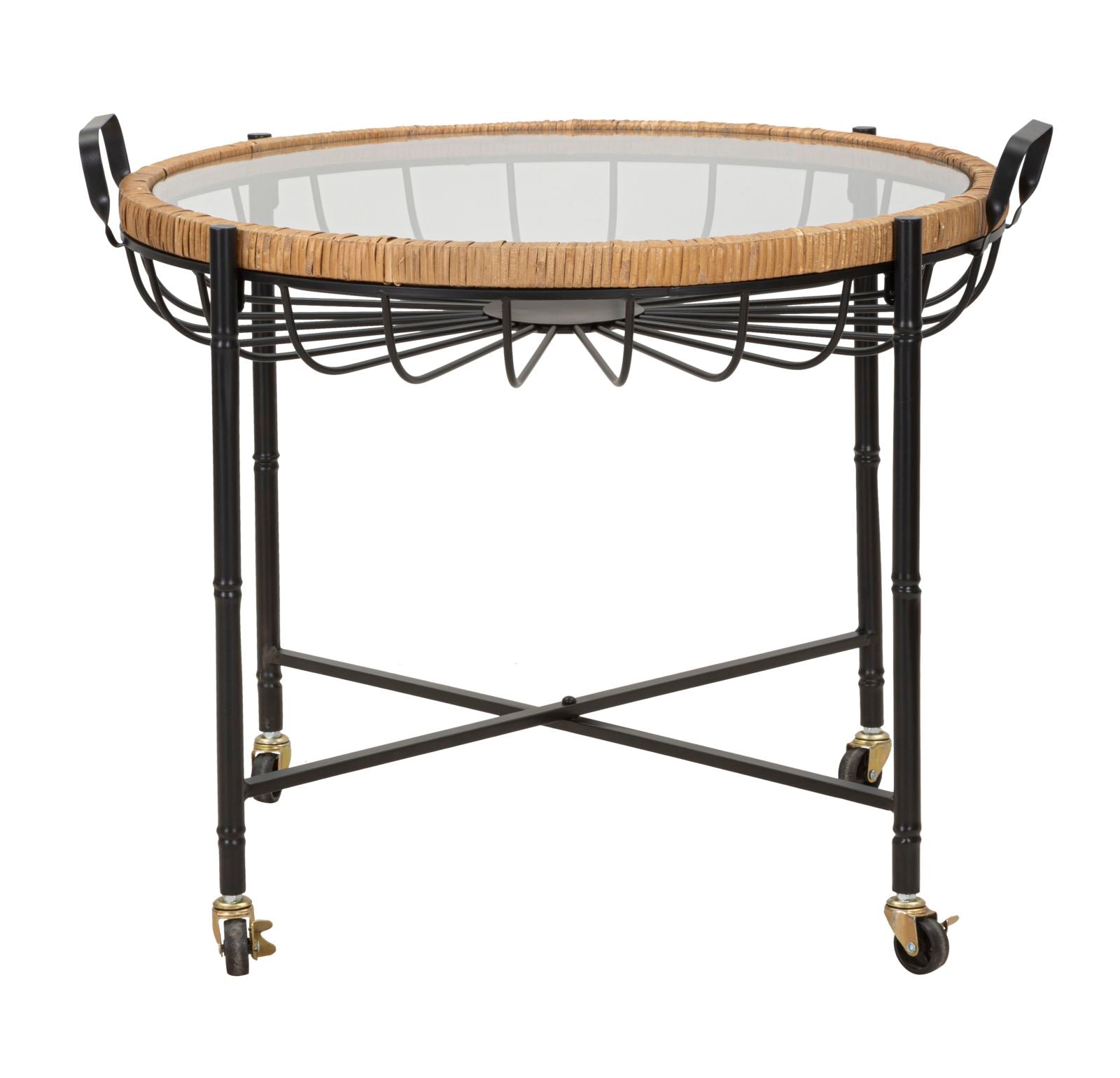 Salontafel Cebu With Glass & Wells 70,5×65×57 cm