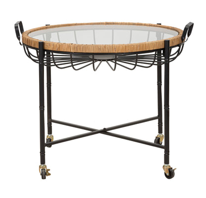 Salontafel Cebu With Glass & Wells 70,5×65×57 cm
