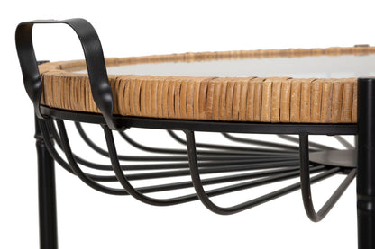 Salontafel Cebu With Glass & Wells 70,5×65×57 cm