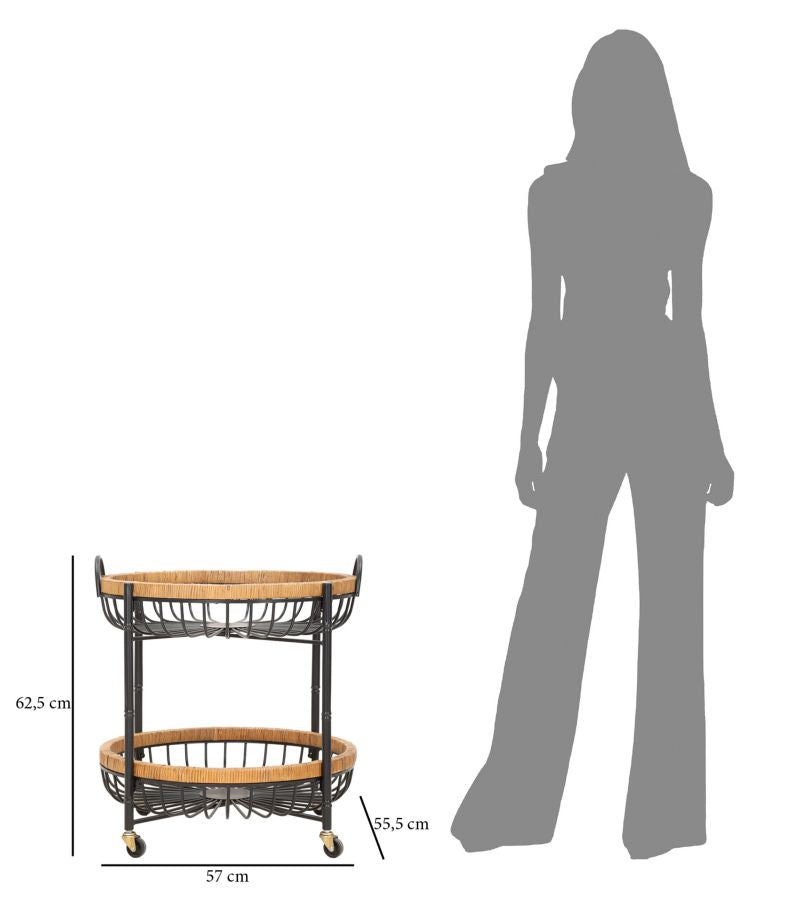 Tafel Trolly Double Cebu 57×55,5×62,5 cm