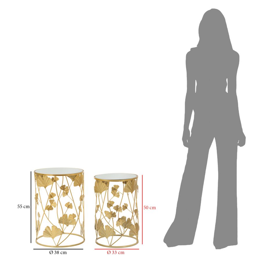 Tafel Leavy Set 2pcs Ø 38×55 cm