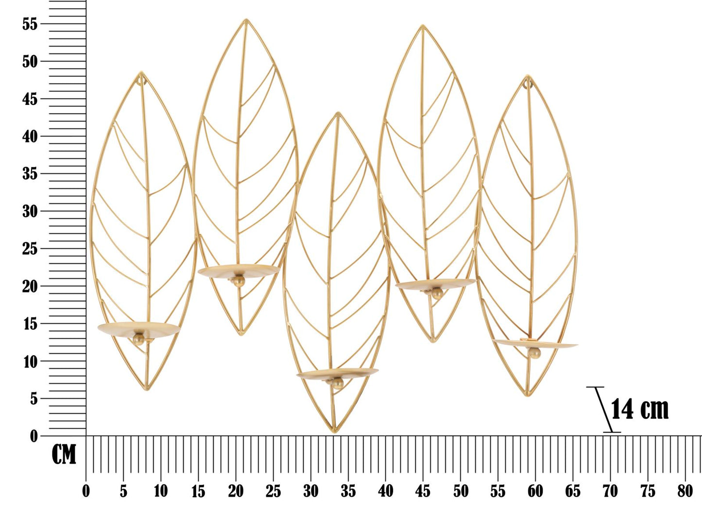 Wandkandelaar Leaf 66×14×56 cm