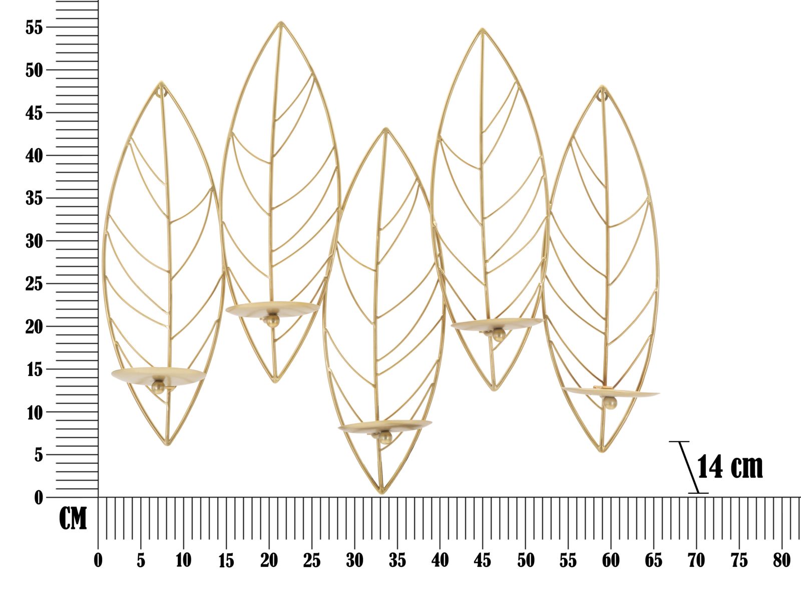 Wandkandelaar Leaf 66×14×56 cm