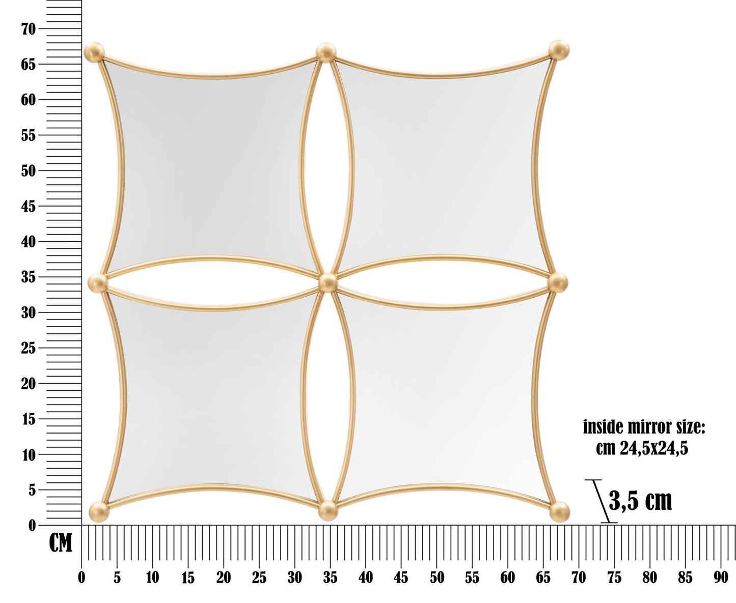 Spiegel Jalo 68×3,5×68 cm