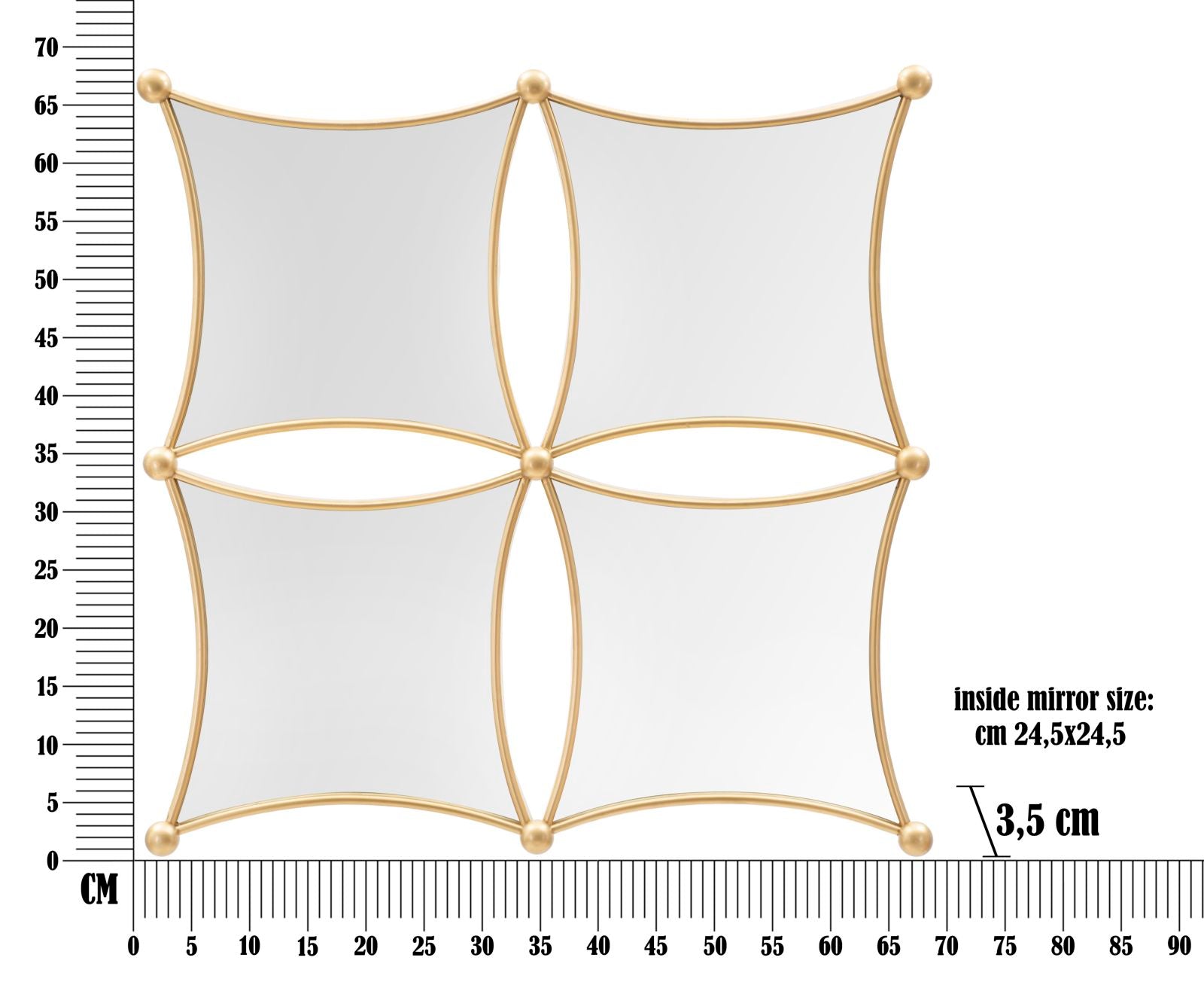Spiegel Jalo 68×3,5×68 cm