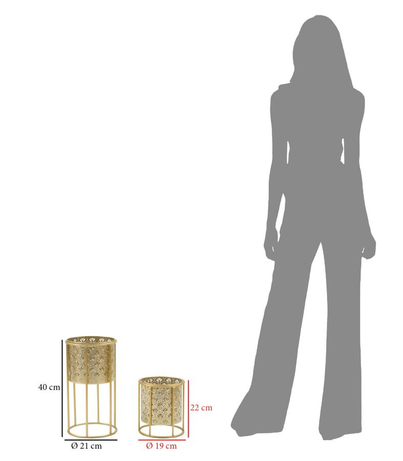 Vaashouder Golvy Set 2 Pcs -a- Ø 21×40 cm