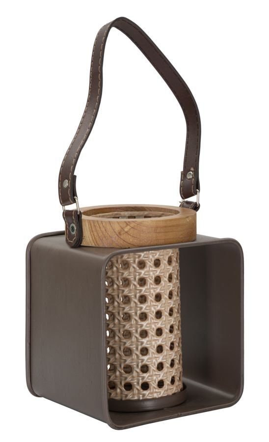 Lantaarn Iron-rattan 16×13×20 cm