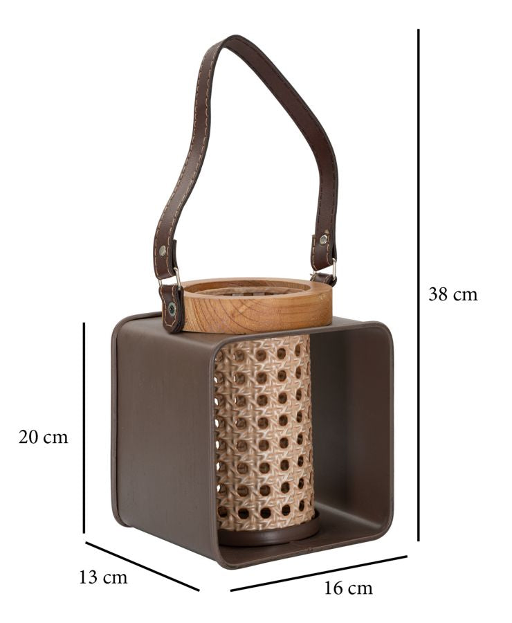 Lantaarn Iron-rattan 16×13×20 cm