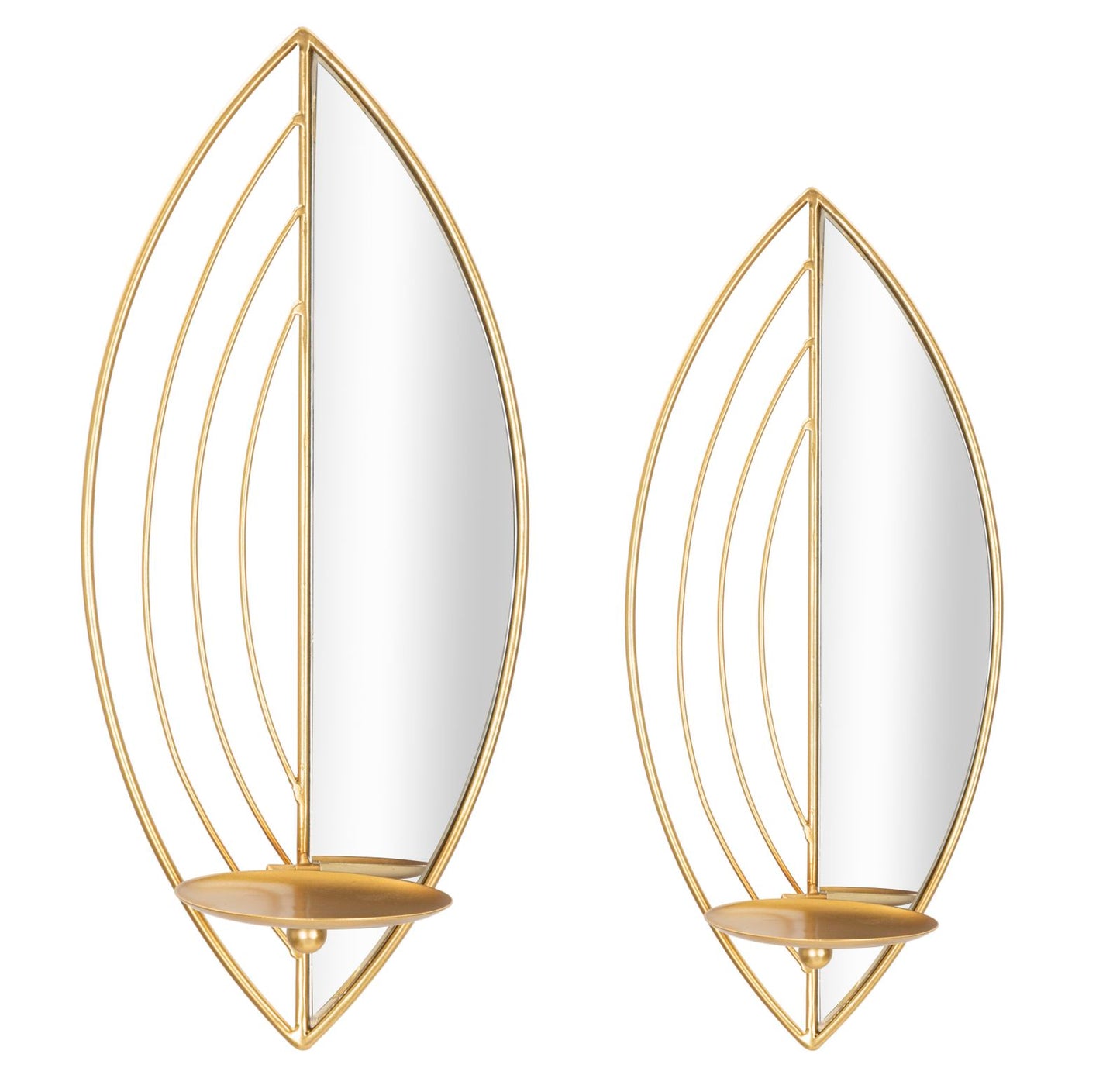 Wandkandelaar Leaf Candle Holder Set 2 Pcs 18×13×41 cm