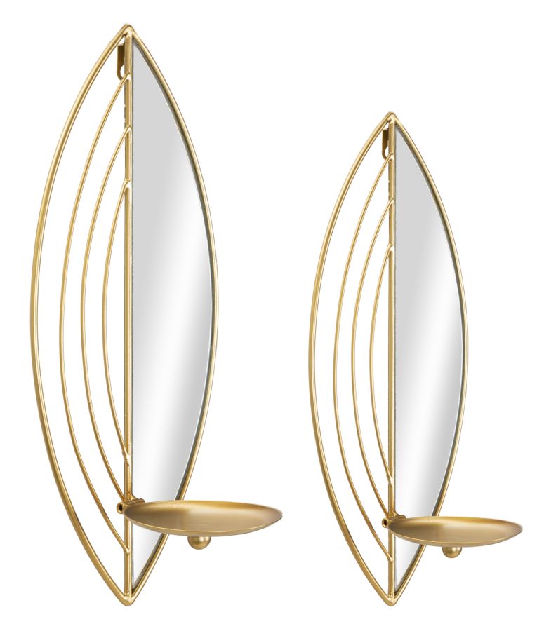 Wandkandelaar Leaf Candle Holder Set 2 Pcs 18×13×41 cm