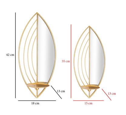 Wandkandelaar Leaf Candle Holder Set 2 Pcs 18×13×41 cm