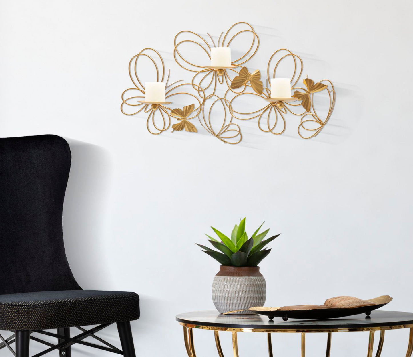 Wandkandelaar Butterflies 61×12×34 cm