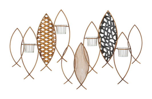 Wandkandelaar Fish Wall Candle Holder 66×9×40,5 cm