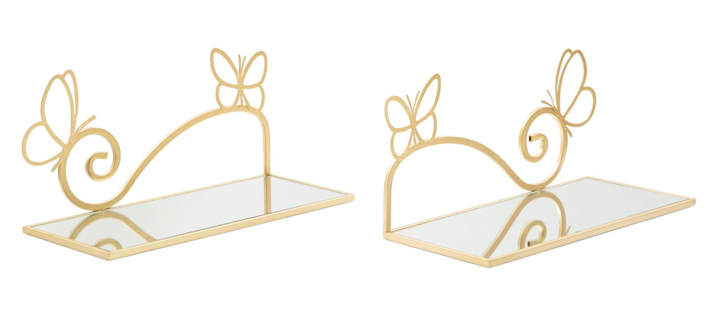 Wanddecoratie Bed Side Butterfly Set 2 Pcs 41,5×18×21 cm
