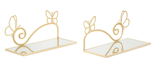 Wanddecoratie Bed Side Butterfly Set 2 Pcs 41,5×18×21 cm