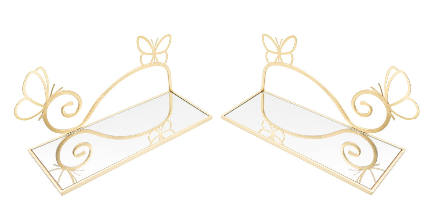 Wanddecoratie Bed Side Butterfly Set 2 Pcs 41,5×18×21 cm