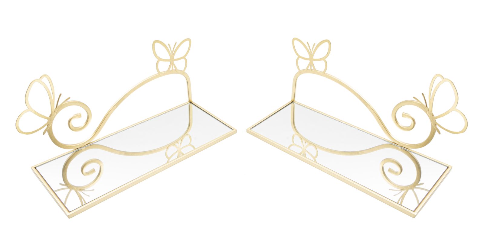 Wanddecoratie Bed Side Butterfly Set 2 Pcs 41,5×18×21 cm