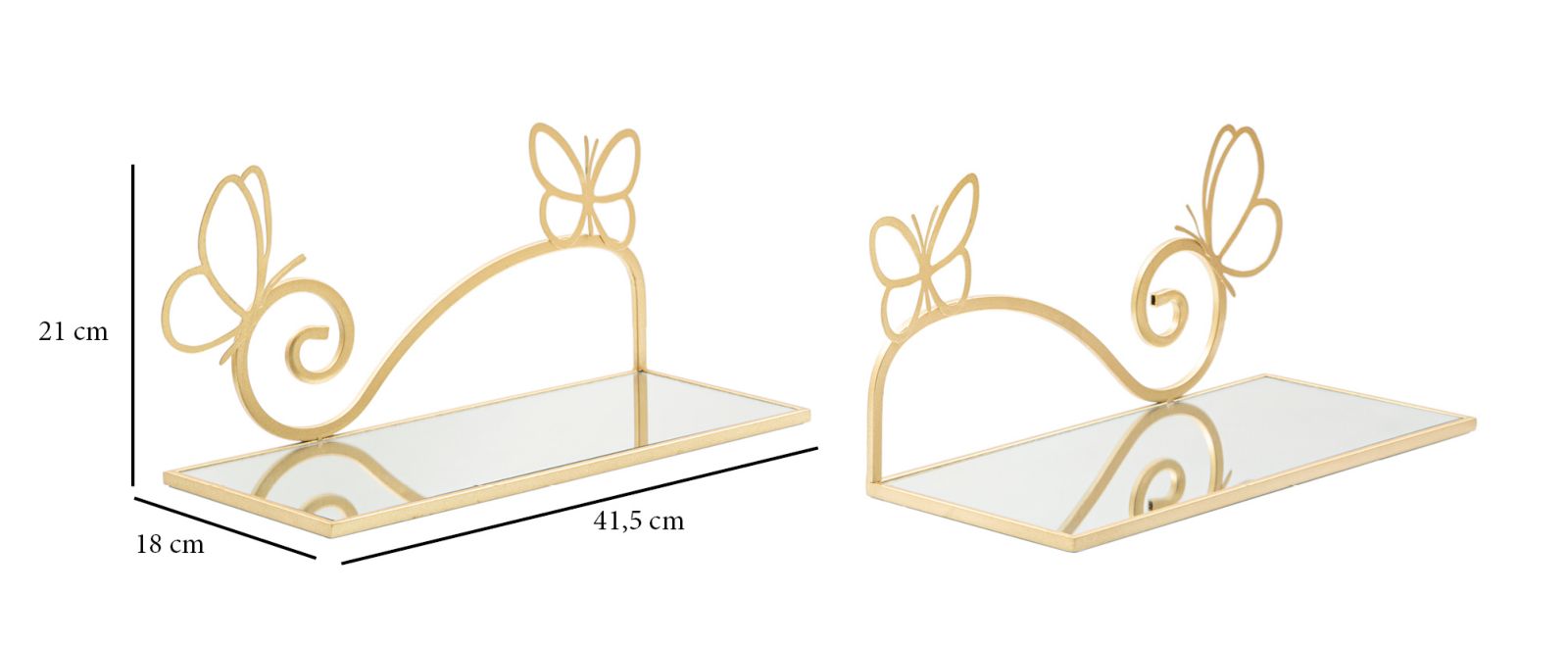 Wanddecoratie Bed Side Butterfly Set 2 Pcs 41,5×18×21 cm