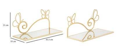 Wanddecoratie Bed Side Butterfly Set 2 Pcs 41,5×18×21 cm