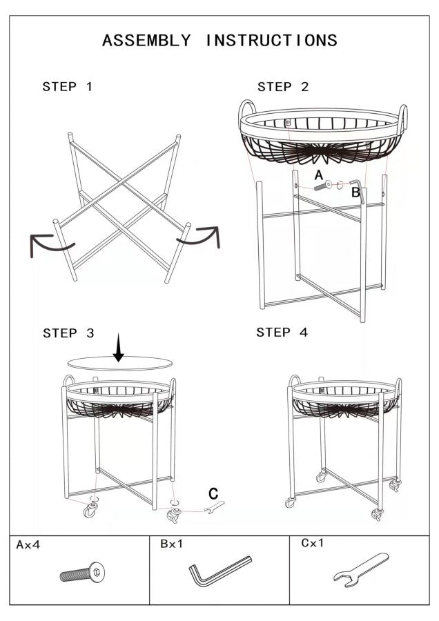 Tafel Trolly Double Cebu 57×55,5×62,5 cm