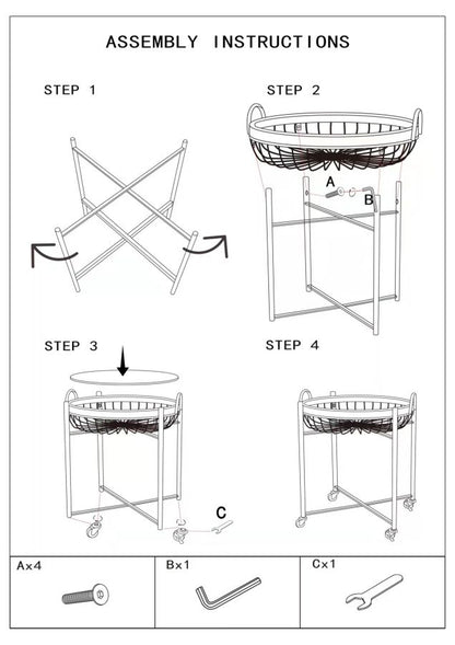 Tafel Trolly Double Cebu 57×55,5×62,5 cm