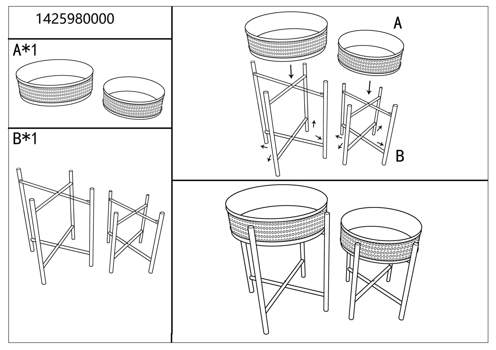 Tafel Fuji Set 2 Pcs Ø 40×50 cm