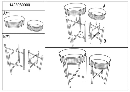 Tafel Fuji Set 2 Pcs Ø 40×50 cm