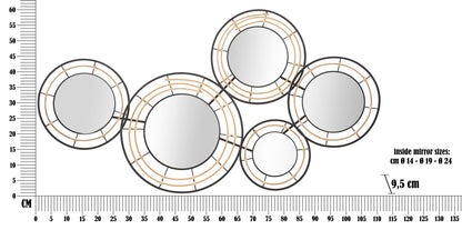 Wanddecoratie Mirrors Oporto 111×9,5×59 cm