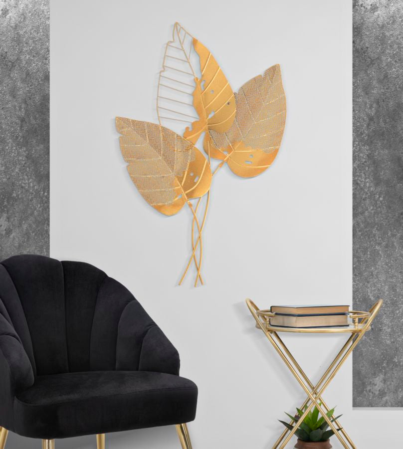 Wandpaneel Autumn Leaf Gold 53×4×84,5 cm