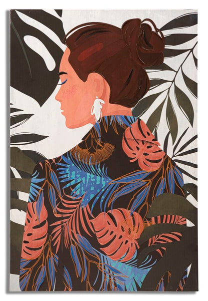Schilderij Printing/painting Lady Jungle -b- 80×2,8×120 cm