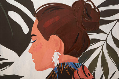 Schilderij Printing/painting Lady Jungle -b- 80×2,8×120 cm