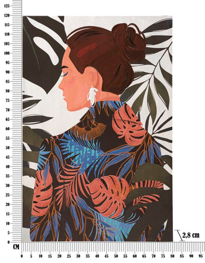 Schilderij Printing/painting Lady Jungle -b- 80×2,8×120 cm