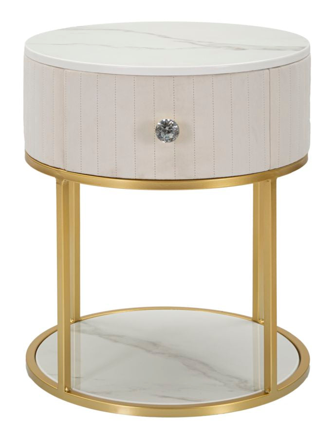 Nachtkastje Bed Side Montpellier Cream Ø 42×48 cm
