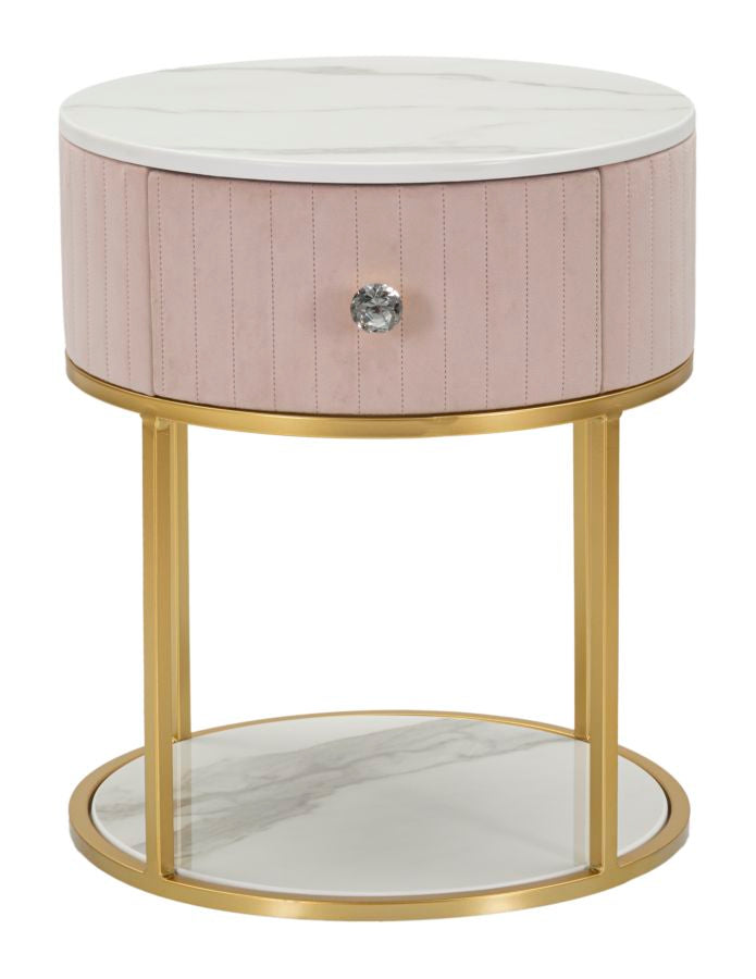 Nachtkastje Bed Side Montpellier Pink Ø 42×48 cm