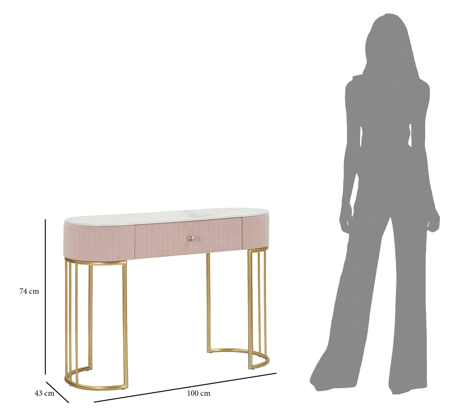 Consoletafel Montpellier Pink 100×40×75 cm