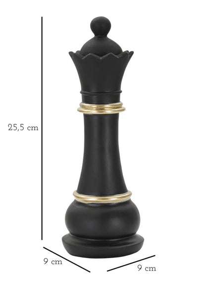 Decoratie Queen Black & Gold Ø 9×25,5 cm