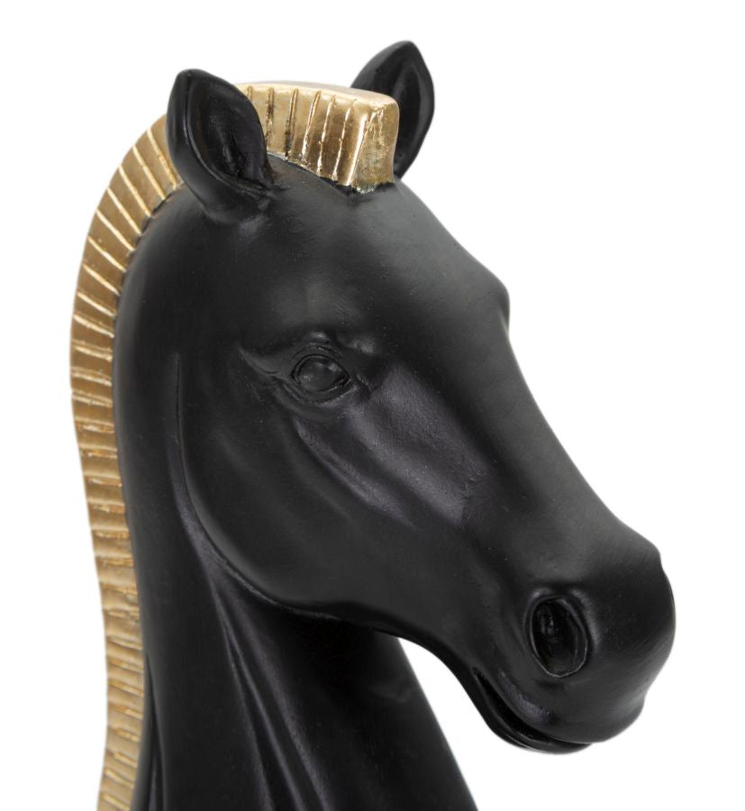 Decoratie Horse Black & Gold 10,5×8,5×19 cm